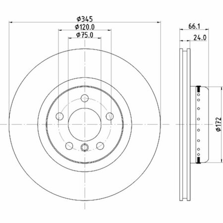 Pagid Brakes Brake Disc (Pr-Ea/Bx-2), 355120801 355120801